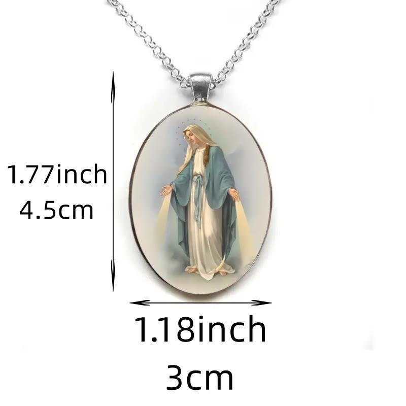 Miraculous Medal Virgin Mary Necklace