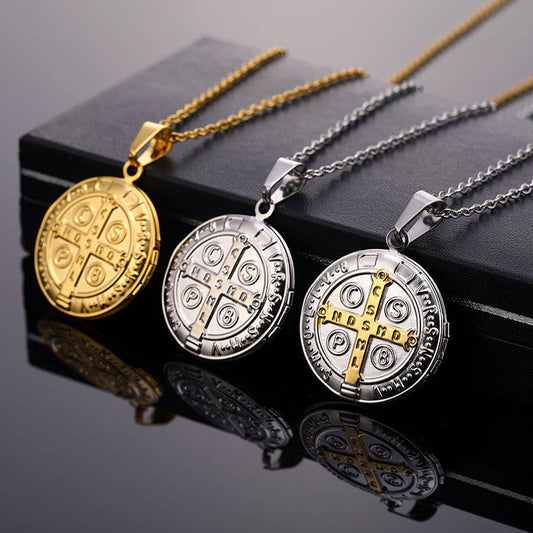 Titanium St. Benedict Necklace