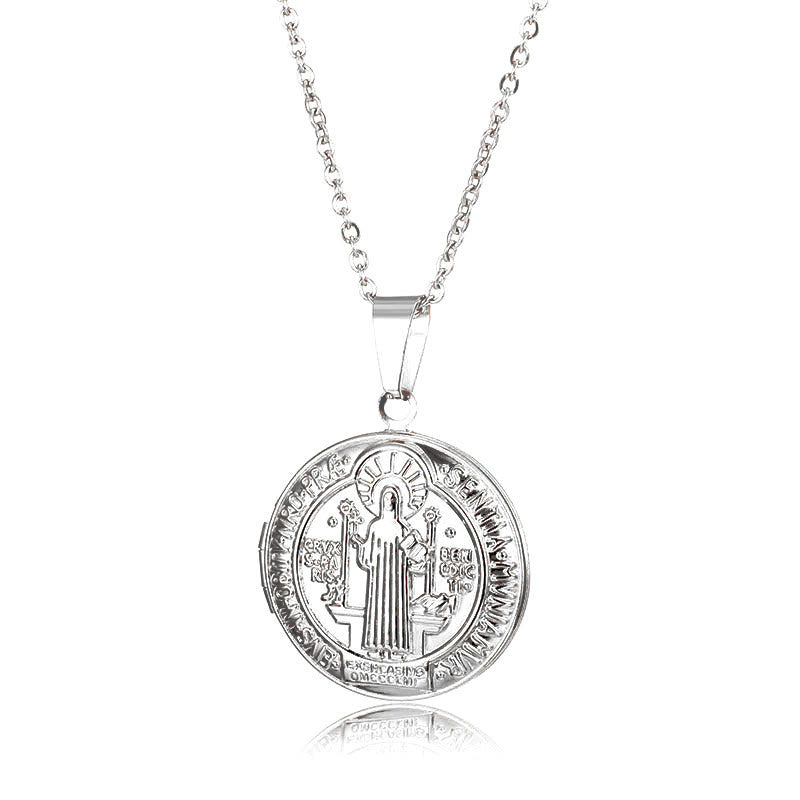 Timeless Titanium Necklace with Classic St. Benedict Pendant