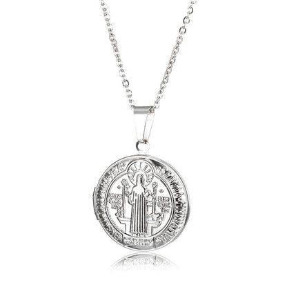 Timeless Titanium Necklace with Classic St. Benedict Pendant