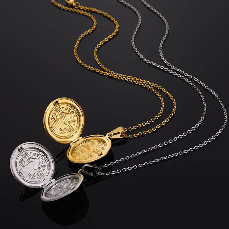 Timeless Titanium Necklace with Classic St. Benedict Pendant