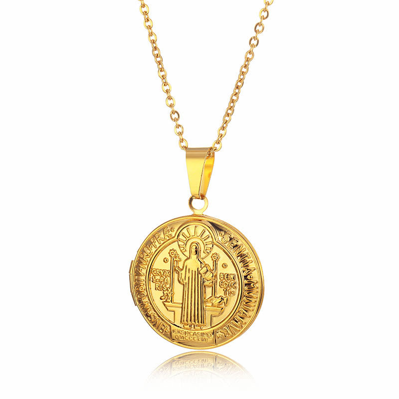 Timeless Titanium Necklace with Classic St. Benedict Pendant