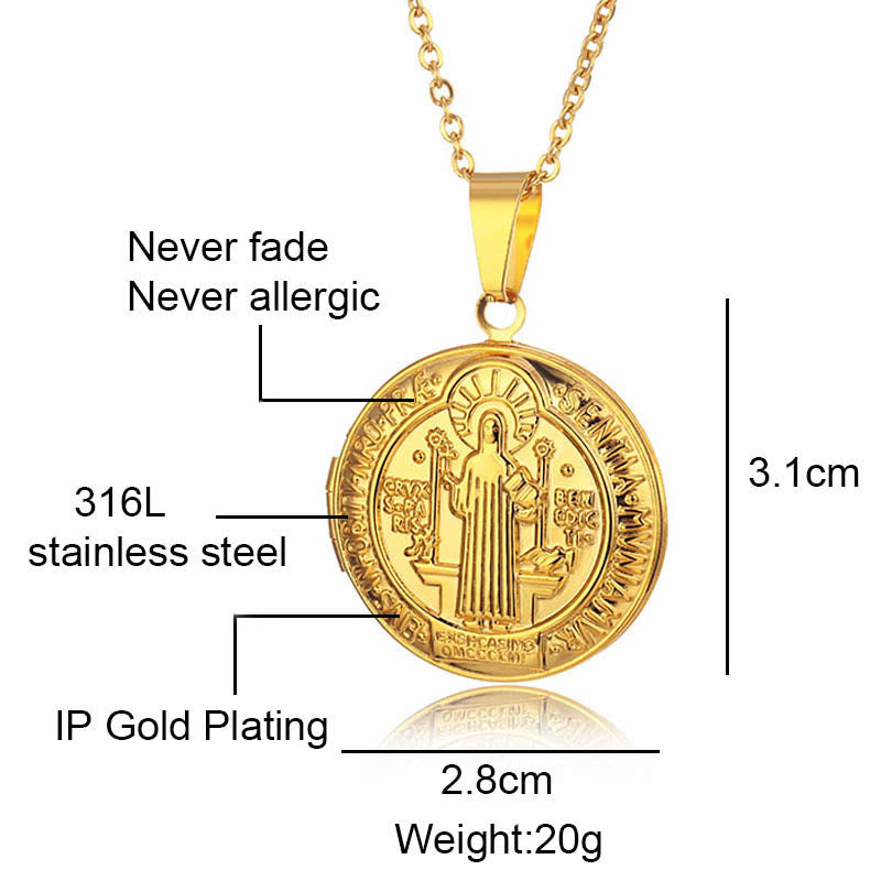 Timeless Titanium Necklace with Classic St. Benedict Pendant
