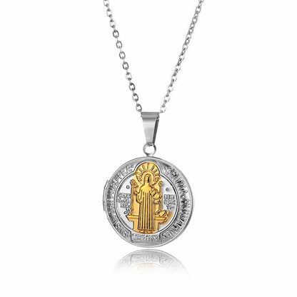 Timeless Titanium Necklace with Classic St. Benedict Pendant