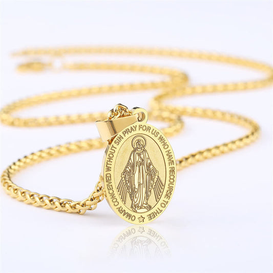 Miraculous Mary Pendant Necklace