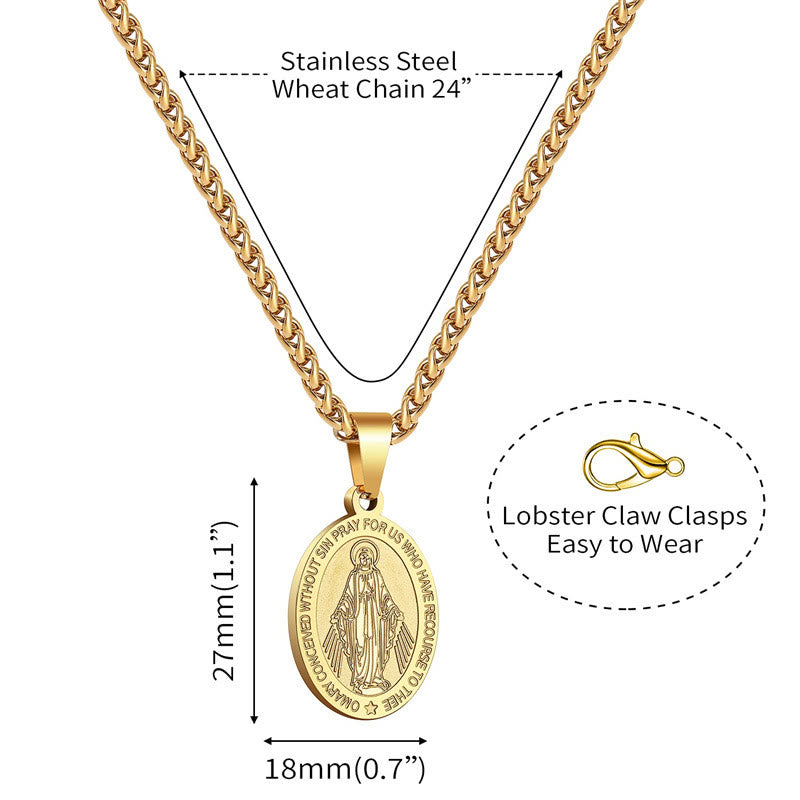 Miraculous Mary Pendant Necklace