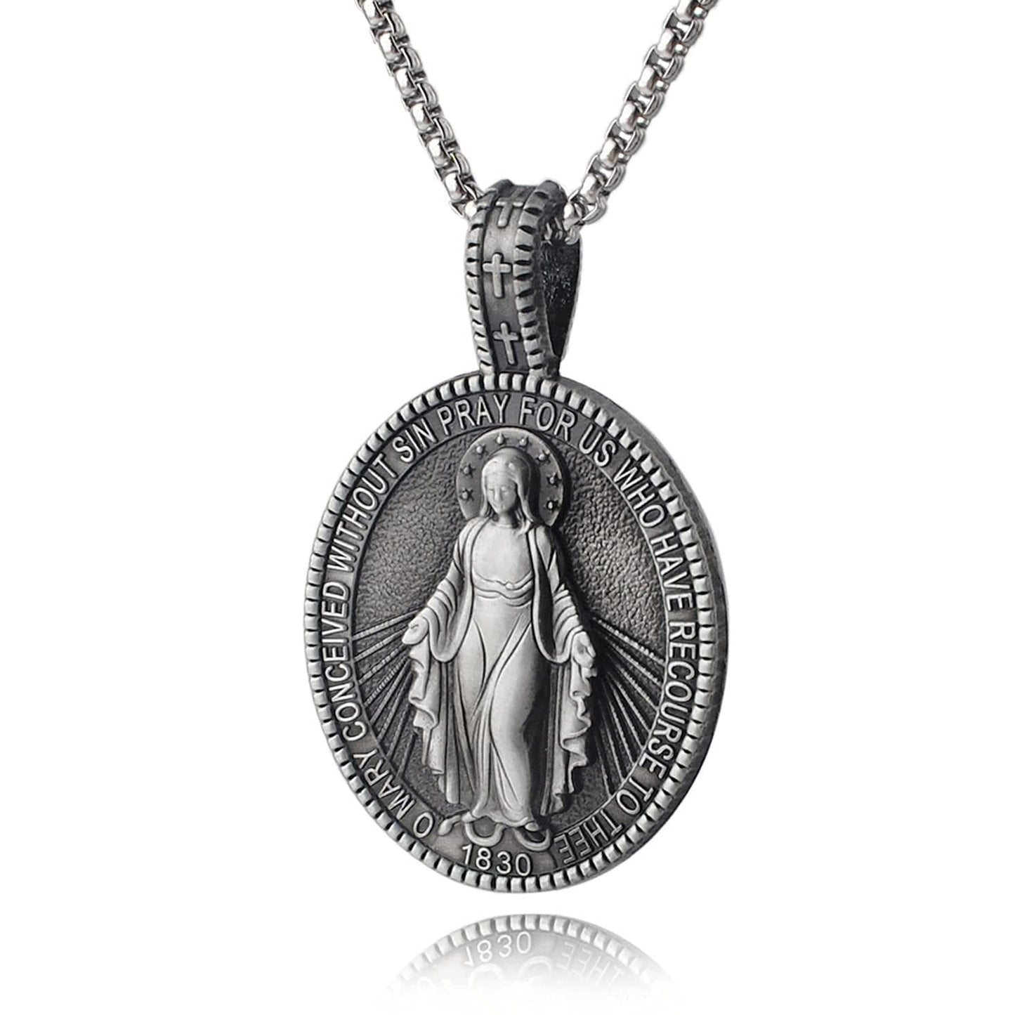 Divine Virgin Mary Medallion Necklace