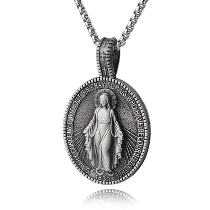 Divine Virgin Mary Medallion Necklace