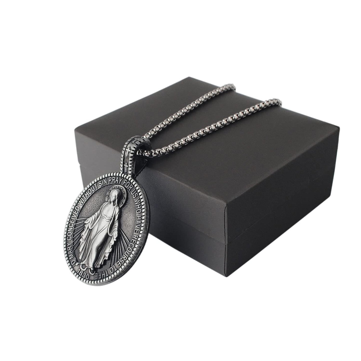Divine Virgin Mary Medallion Necklace