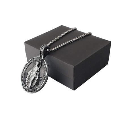 Divine Virgin Mary Medallion Necklace