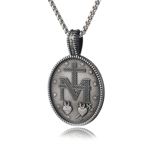 Divine Virgin Mary Medallion Necklace