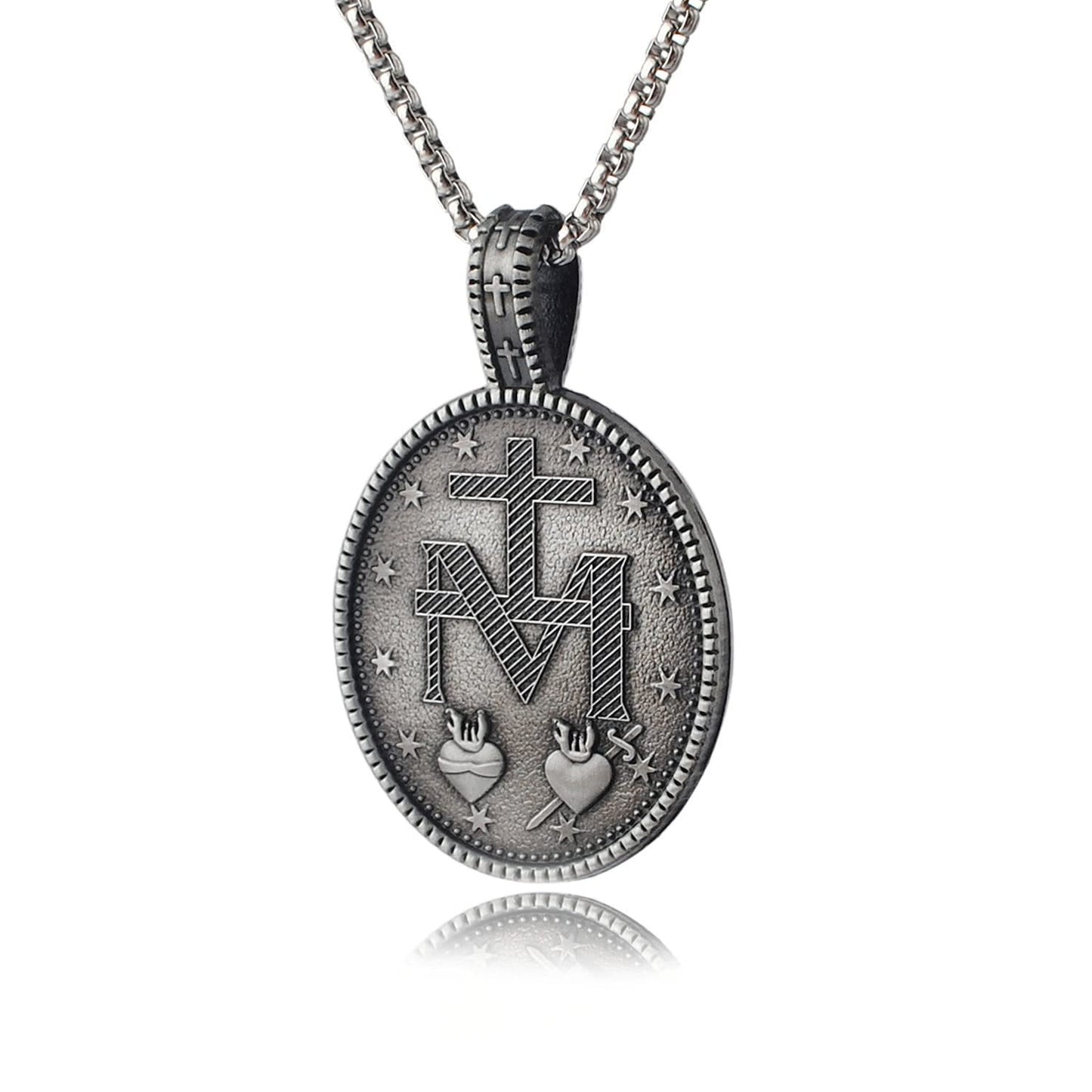 Divine Virgin Mary Medallion Necklace