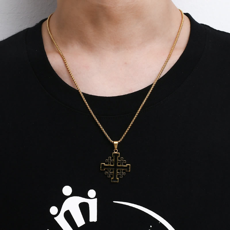 Jerusalem Cross Pendant Necklace