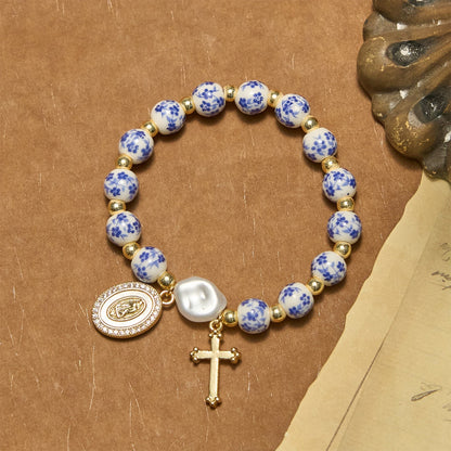 Our Lady Medal & Cross Bracelet