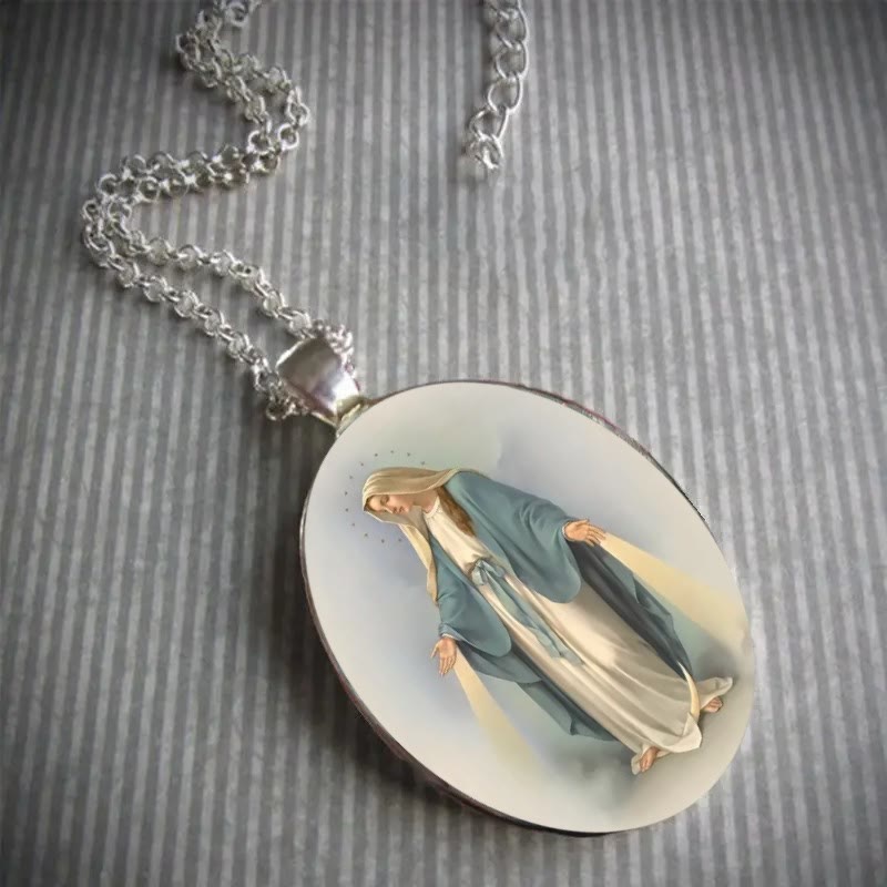 Miraculous Medal Virgin Mary Necklace