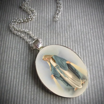 Miraculous Medal Virgin Mary Necklace