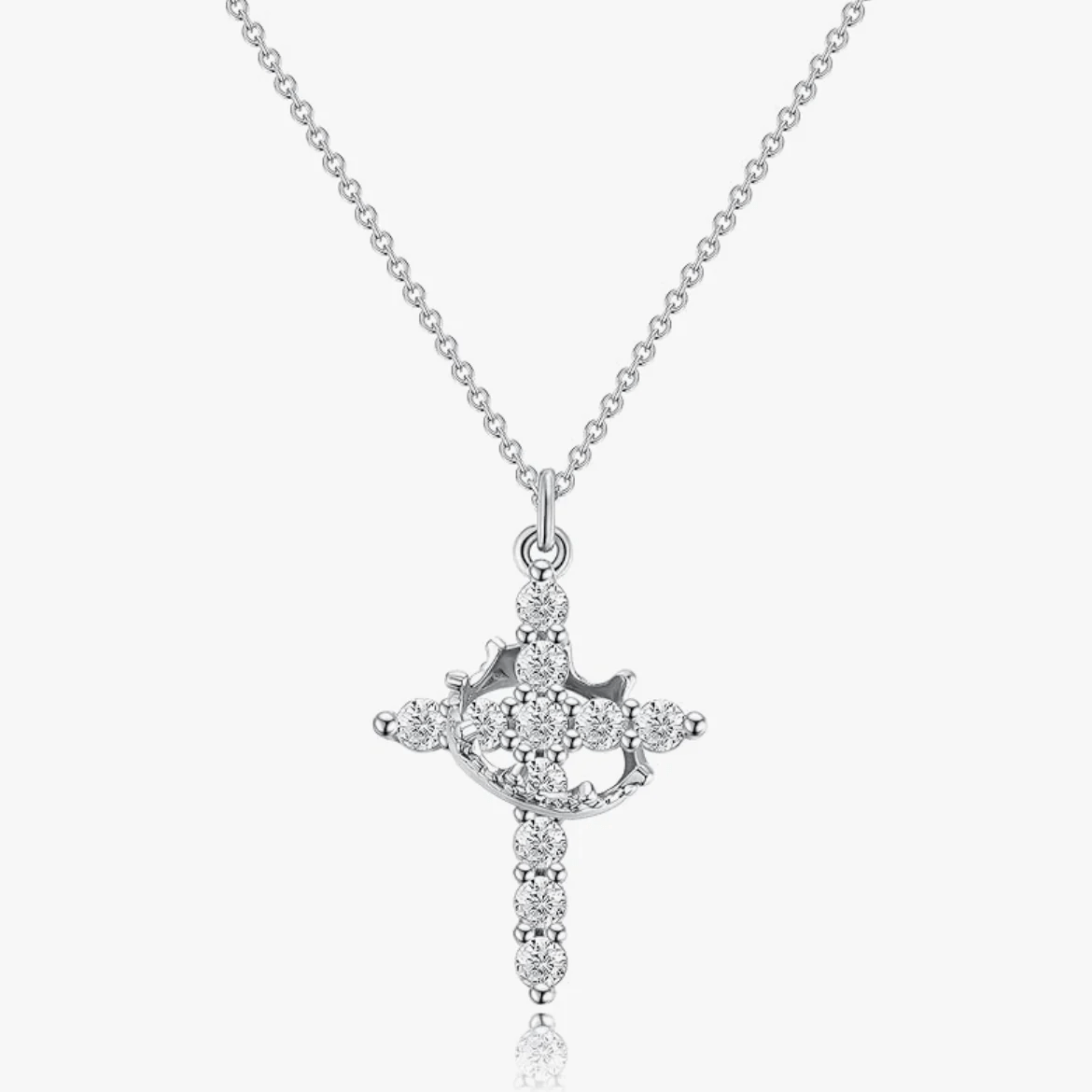 Crowned Cross Necklace and Earring Set