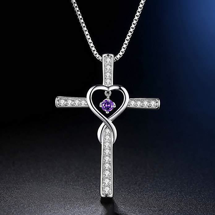 Birthstone Cross Necklace