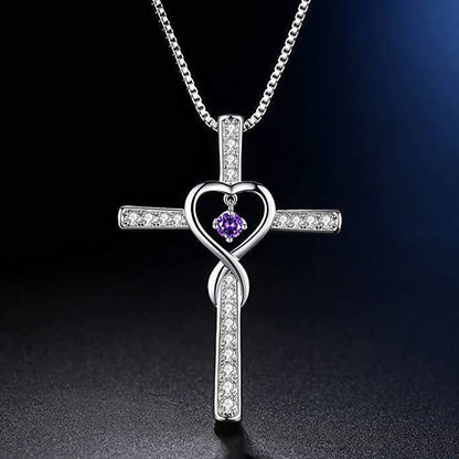 Birthstone Cross Necklace