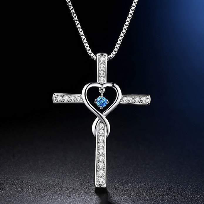 Birthstone Cross Necklace