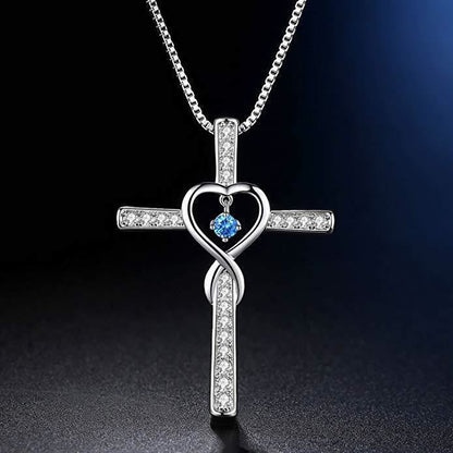 Birthstone Cross Necklace
