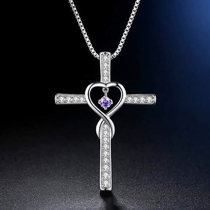Birthstone Cross Necklace