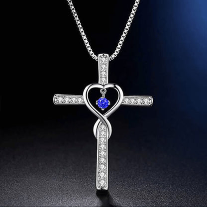 Birthstone Cross Necklace