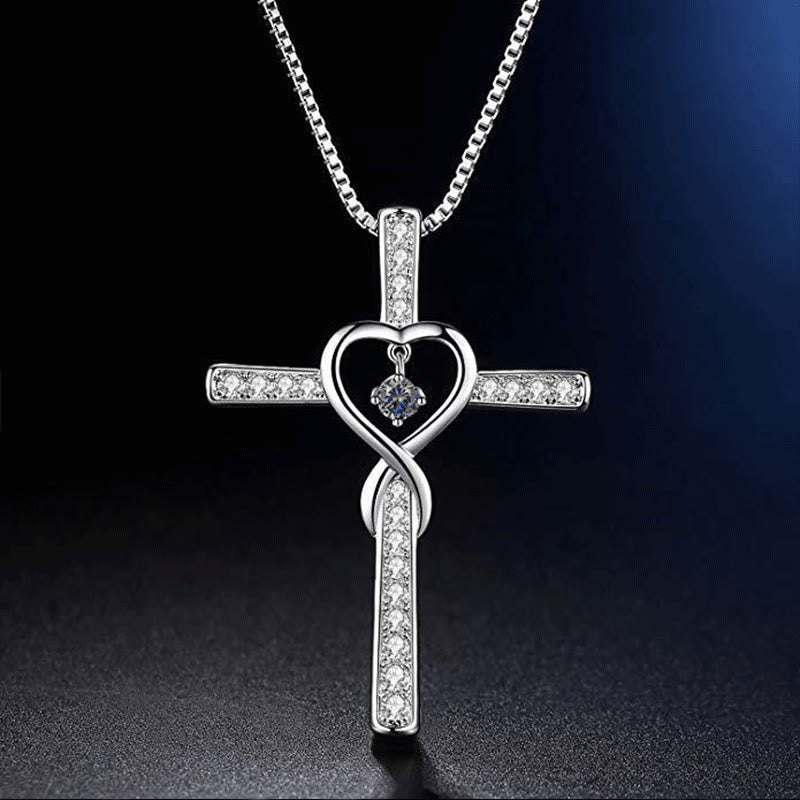 Birthstone Cross Necklace