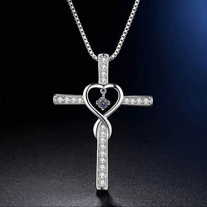 Birthstone Cross Necklace