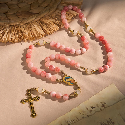 The Madonna Rosary – Blush Pink & Gold