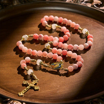 The Madonna Rosary – Blush Pink & Gold