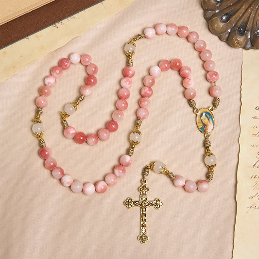 The Madonna Rosary – Blush Pink & Gold