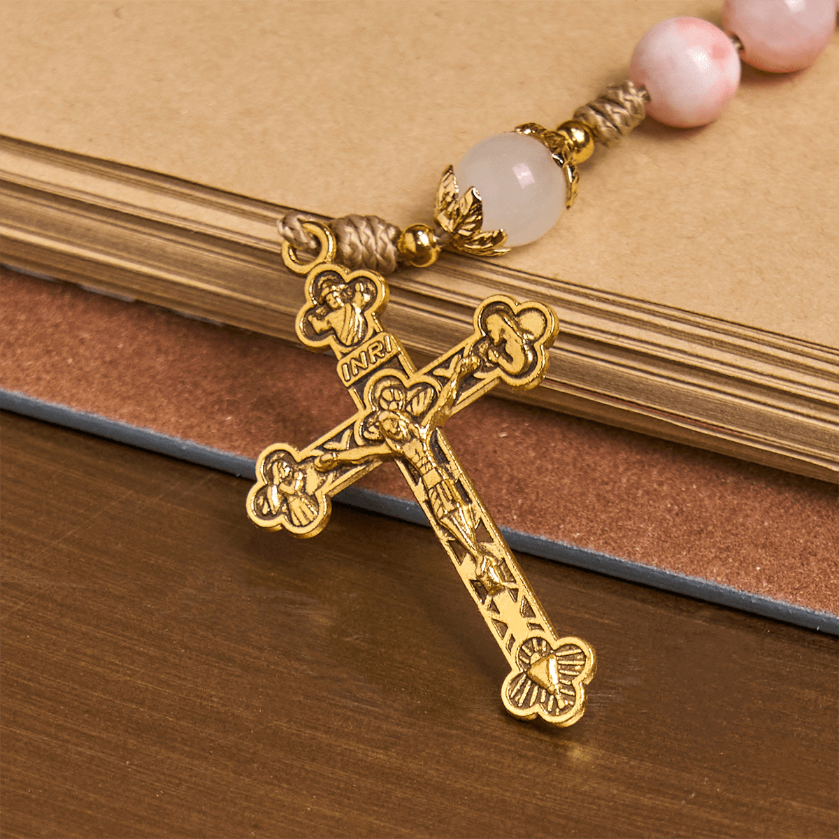 The Madonna Rosary – Blush Pink & Gold