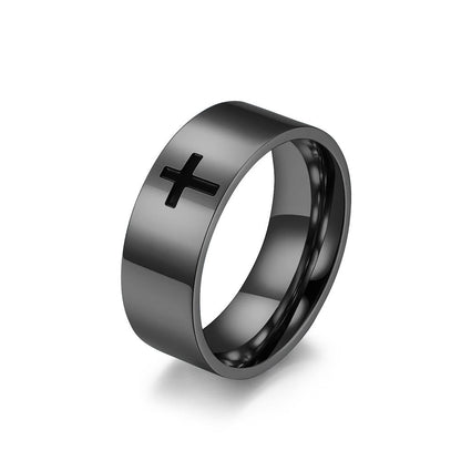 Two-Tone Minimalist Cross Ring