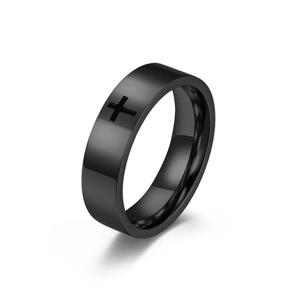 Two-Tone Minimalist Cross Ring