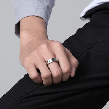 Two-Tone Minimalist Cross Ring