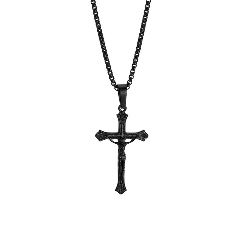 Tri-Color Jesus Crucifix Necklace
