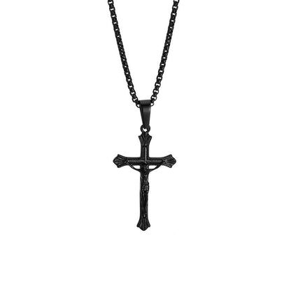 Tri-Color Jesus Crucifix Necklace