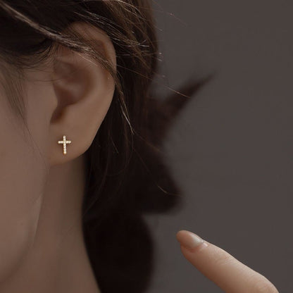 S925 Faith Cross Earrings