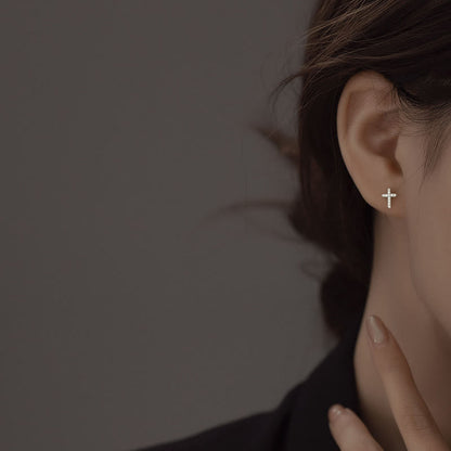 S925 Faith Cross Earrings