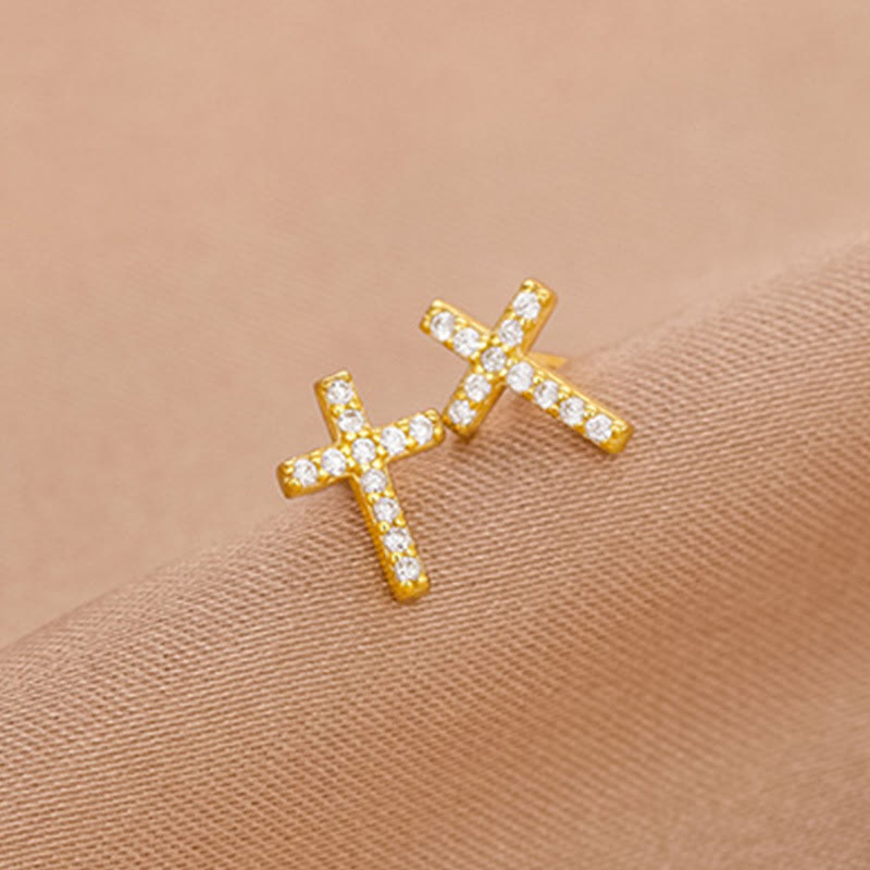 S925 Faith Cross Earrings
