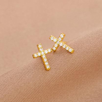 S925 Faith Cross Earrings