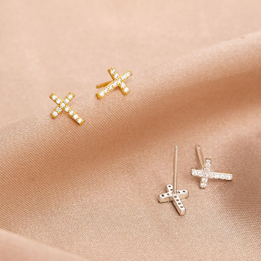 S925 Faith Cross Earrings