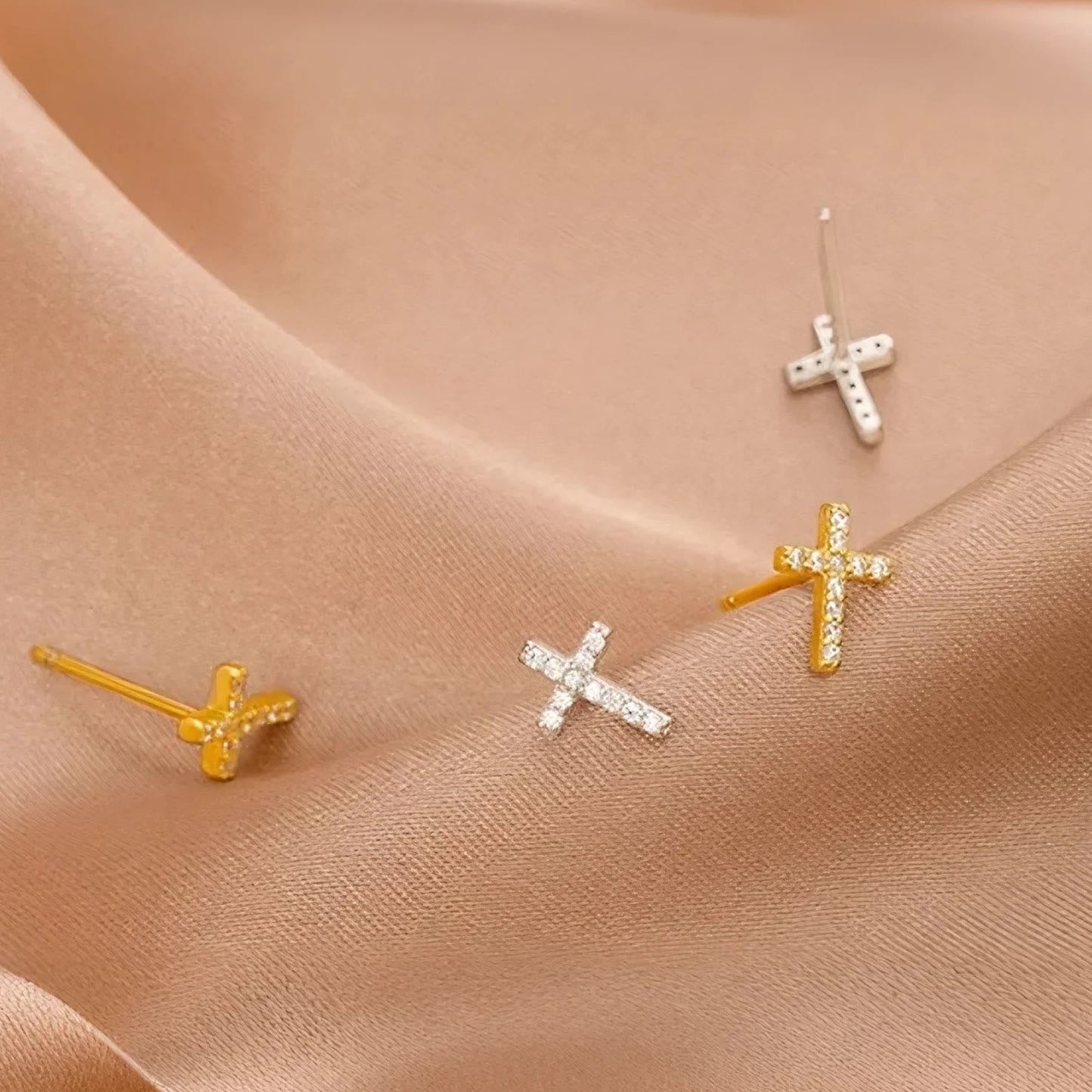 S925 Faith Cross Earrings