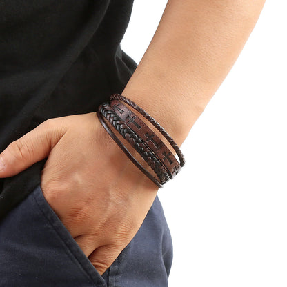 Rugged Braided Leather Cross Bracelet: A Bold Expression of Daily Faith