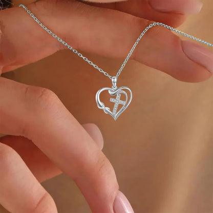 Timeless Elegance Heart & Cross Necklace: A Symbol of Devotion