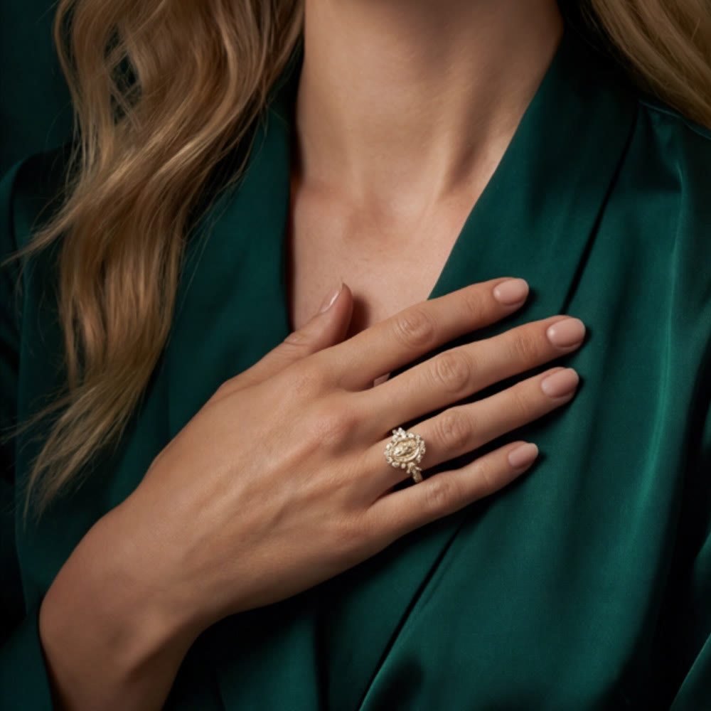 Virgin Mary Emblem Ring