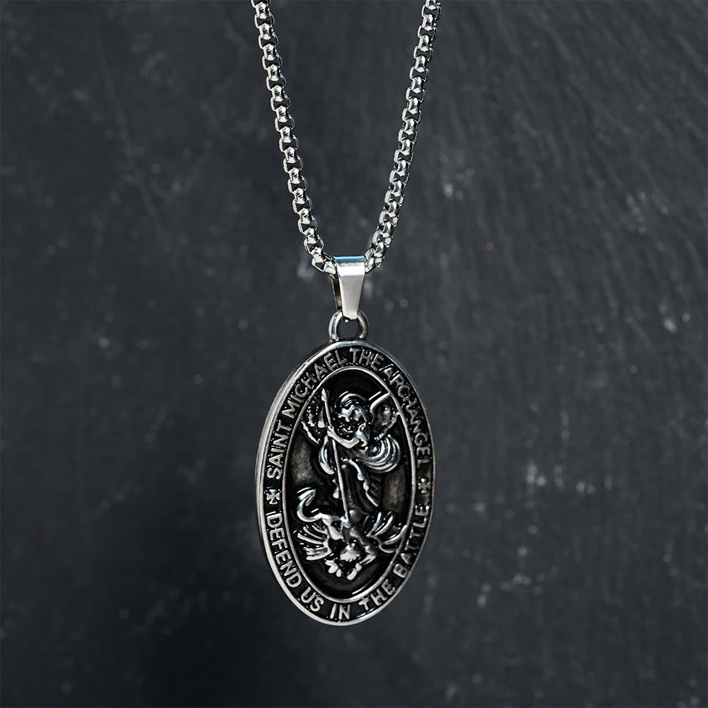 St. Michael Battle Medallion Necklace: Embrace His Courageous Protection