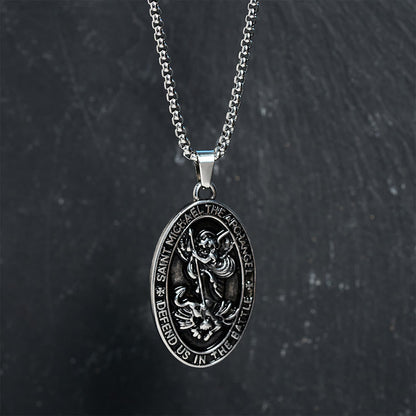St. Michael Battle Medallion Necklace: Embrace His Courageous Protection