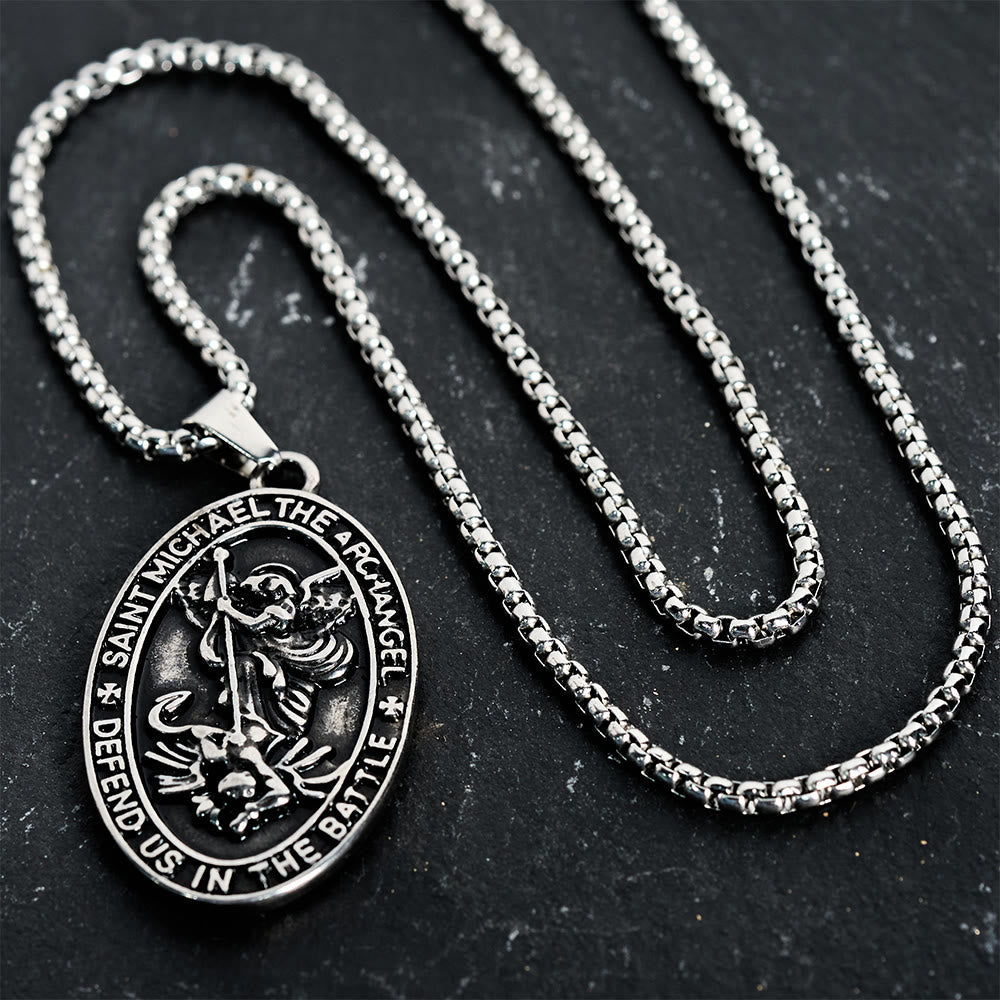 St. Michael Battle Medallion Necklace: Embrace His Courageous Protection